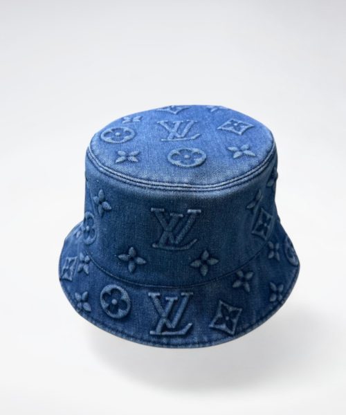 LV054 - Logo Denim Bucket Hat Blue