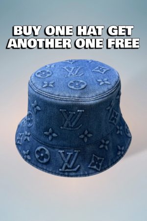 LV054 - Logo Denim Bucket Hat Blue