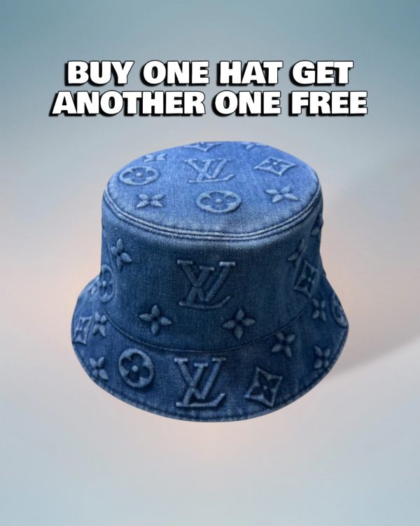 LV054 - Logo Denim Bucket Hat Blue