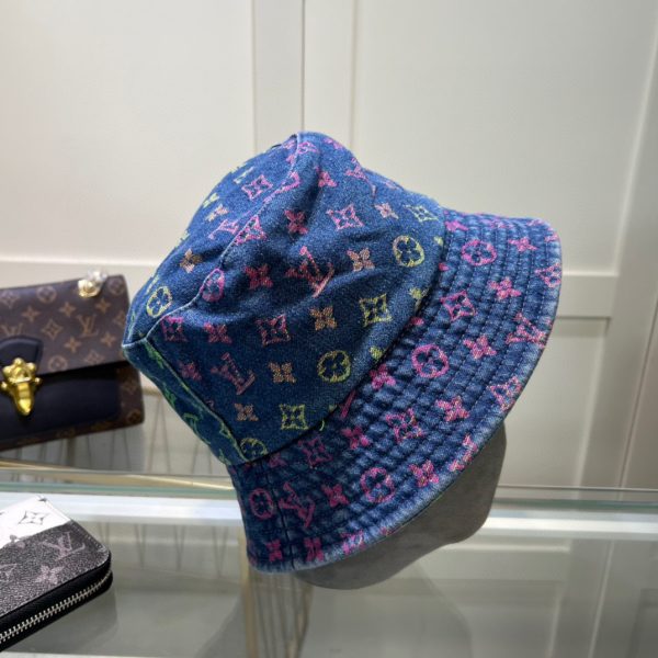 LV033 - Monogram Pink Denim Bucket Hat - Image 4