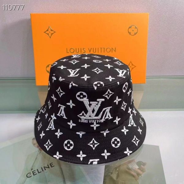 LV003 - Monogram Canvas Bucket Hat Black - Image 5