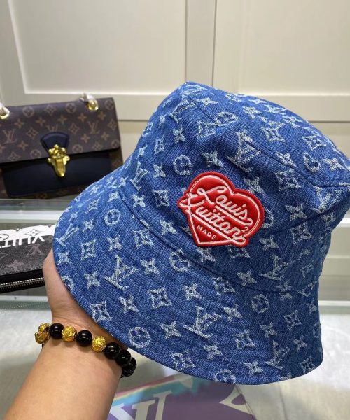 LV012 - Monogram Denim Bucket Hat Blue