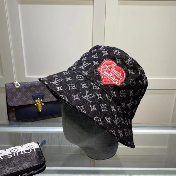 LV013 - Monogram Denim Bucket Hat Black - Image 6