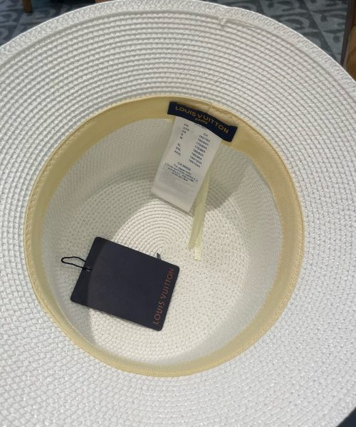 LV071 - Logo Straw bucket hat White