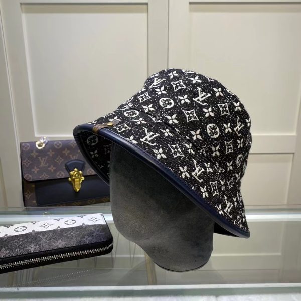 LV015 - Monogram Denim Bucket Hat Black - Image 7