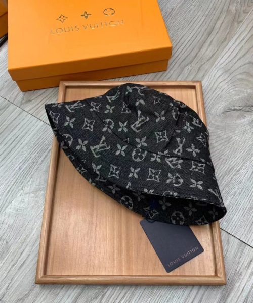 LV022 - Monogram Cotton Bucket Hat Black