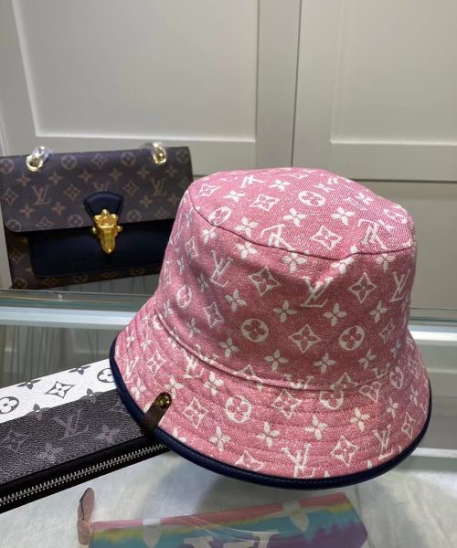 LV016 - Monogram Denim Bucket Hat Pink