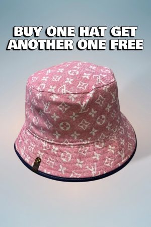 LV016 - Monogram Denim Bucket Hat Pink