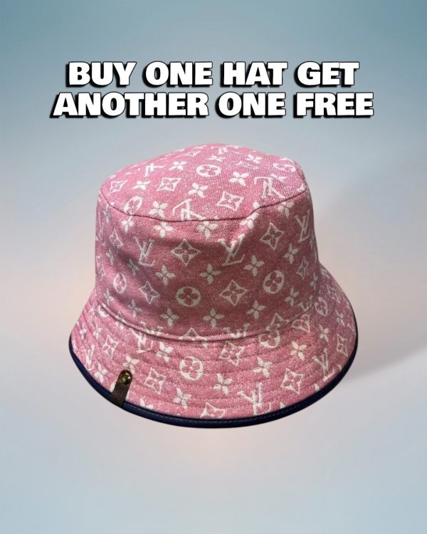 LV016 - Monogram Denim Bucket Hat Pink