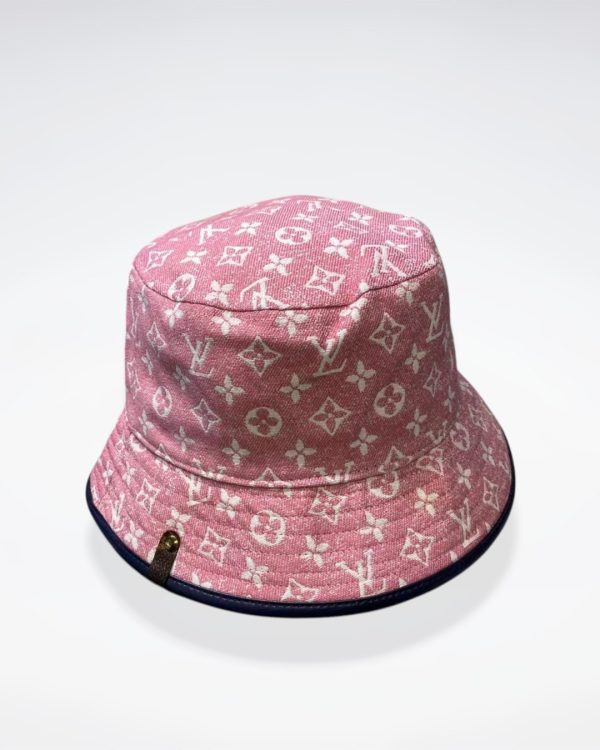 LV016 - Monogram Denim Bucket Hat Pink - Image 2