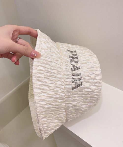 PR004 - Monogram Cotton Bucket Hat White