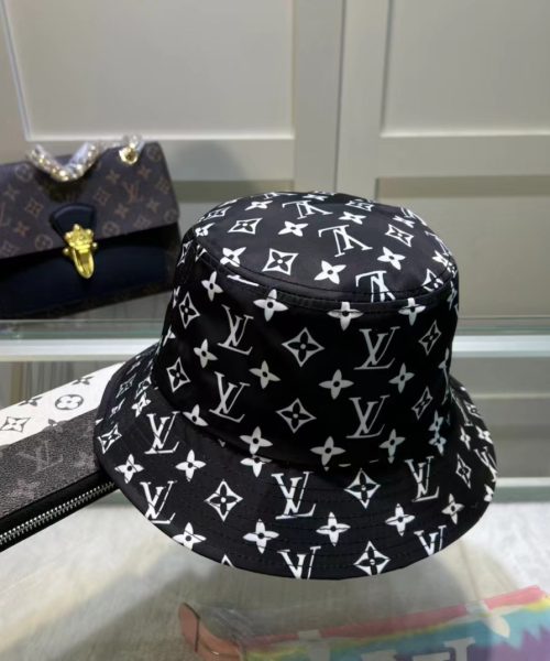 LV009 - Monogram Canvas Bucket Hat Black