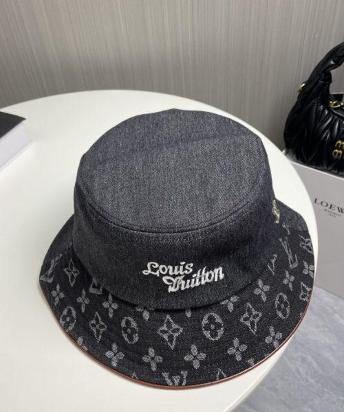 LV051 - Logo Denim Bucket Hat Black