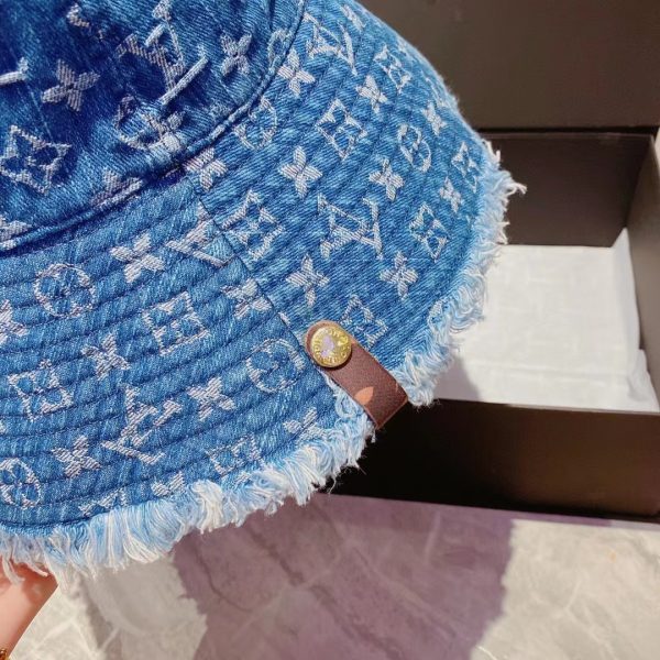 LV005 - Monogram Denim Bucket Hat Blue - Image 5