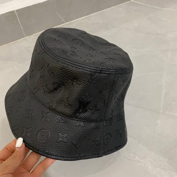 LV028 - Leather Bucket Hat Black - Image 6