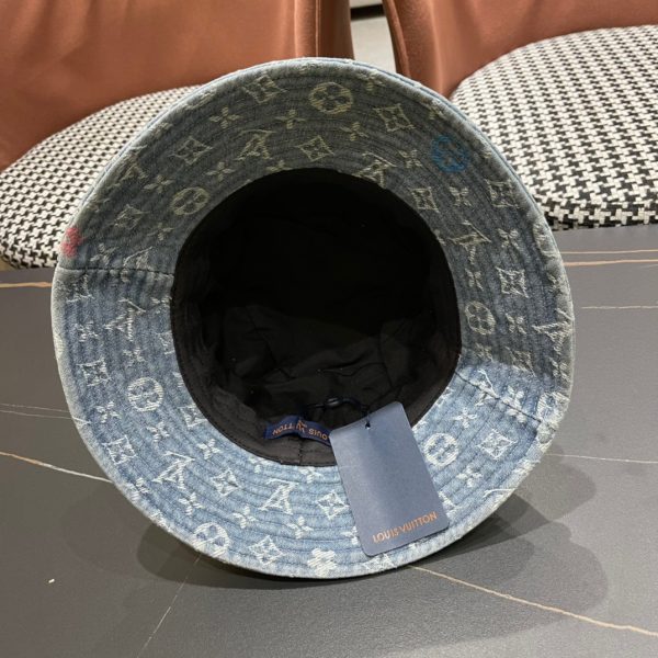LV058 - Monogram Denim Bucket Hat Light Blue - Image 6