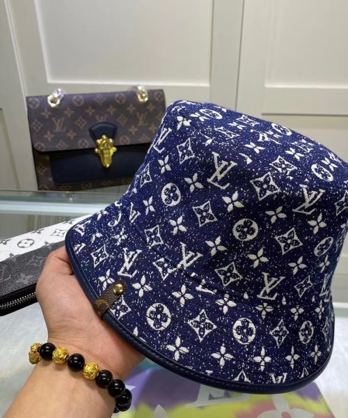 LV014 - Monogram Denim Bucket Hat Blue