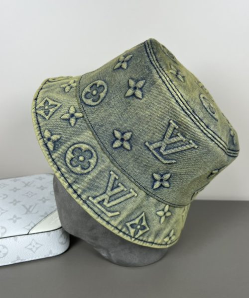 LV053 - Logo Denim Bucket Hat Moss Green