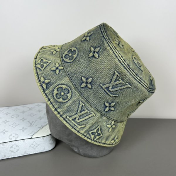 LV053 - Logo Denim Bucket Hat Moss Green - Image 3