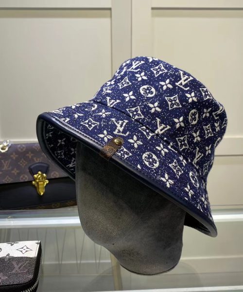 LV014 - Monogram Denim Bucket Hat Blue