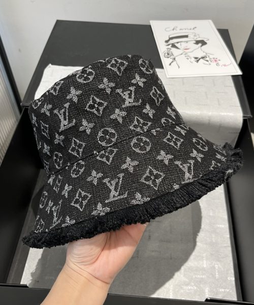 LV060 - Monogram Denim Bucket Hat Black
