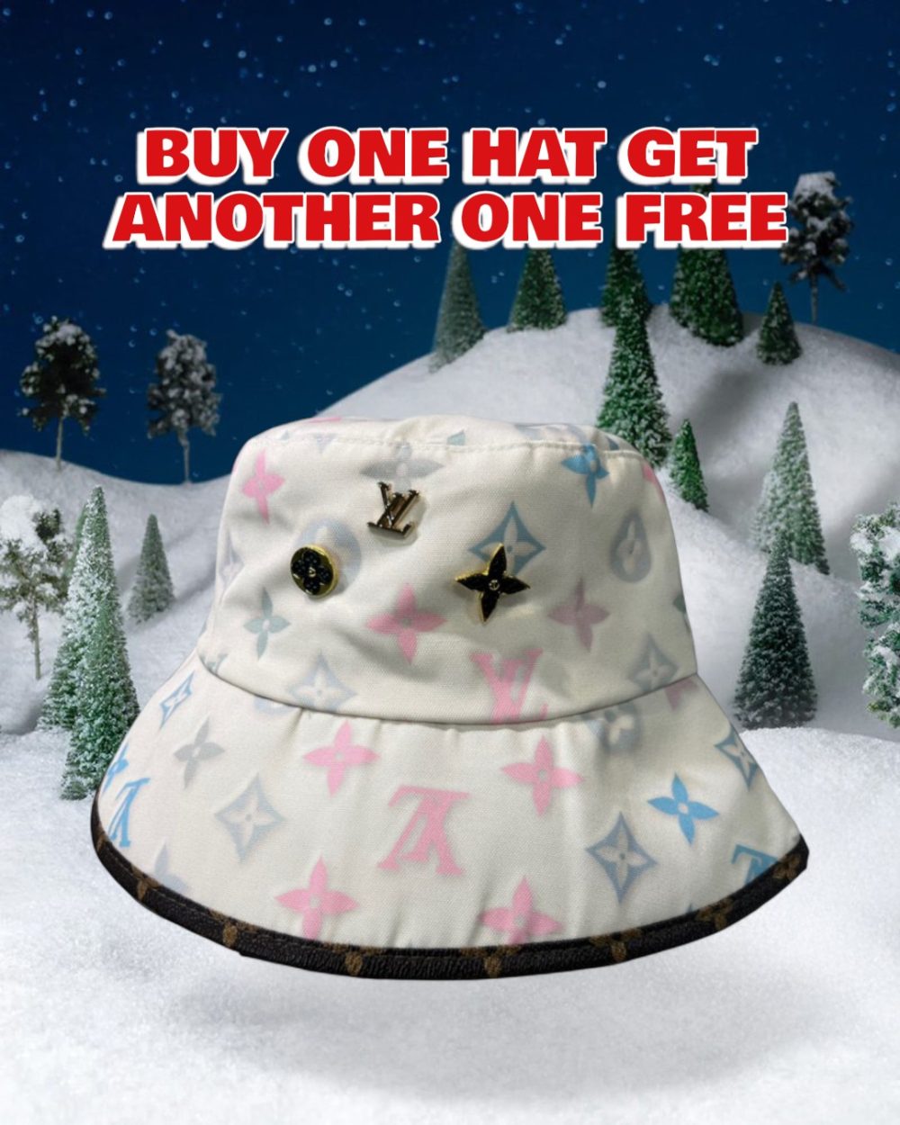 LV039 - Monogram Canvas Bucket Hat White