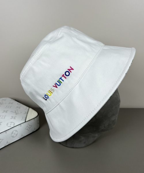 LV056 - Logo Cotton Bucket Hat White Reversible