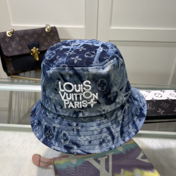 LV064 - Monogram Canvas Bucket Hat Blue - Image 4