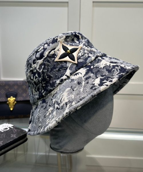 LV026 - Monogram Denim Bucket Hat Grey