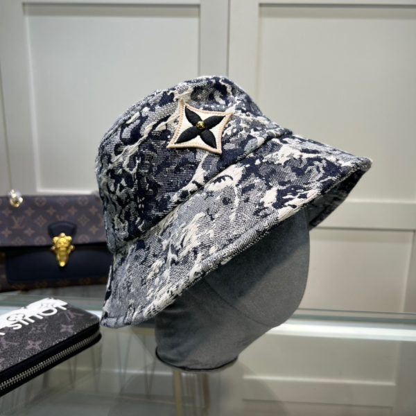 LV026 - Monogram Denim Bucket Hat Grey - Image 6