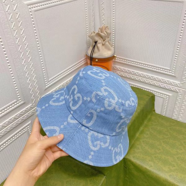 GC003 - Monogram Canvas Bucket Hat Blue - Image 5