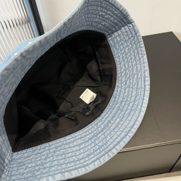 LV041 - Logo Cotton Bucket Hat Blue - Image 3