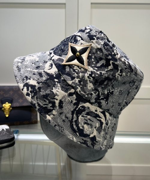LV026 - Monogram Denim Bucket Hat Grey