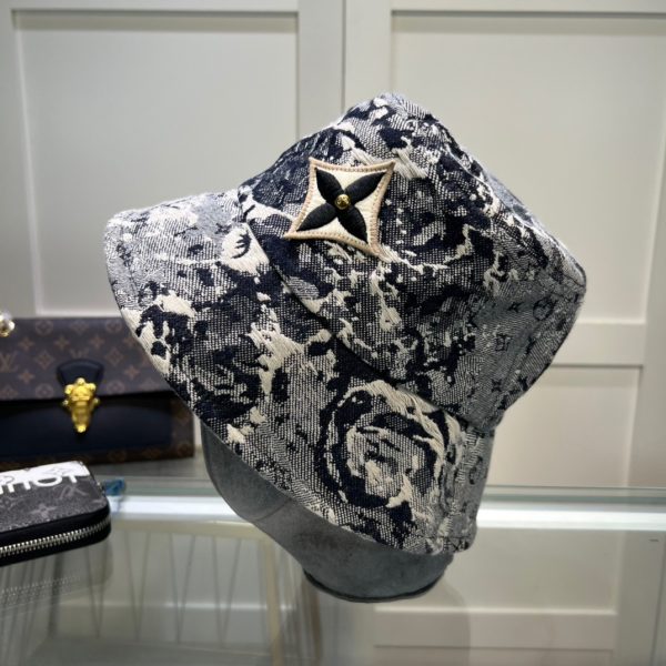 LV026 - Monogram Denim Bucket Hat Grey - Image 5