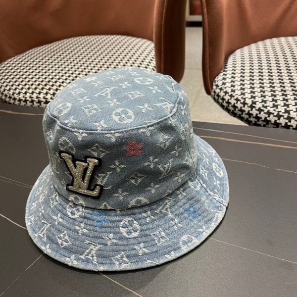 LV058 - Monogram Denim Bucket Hat Light Blue - Image 8