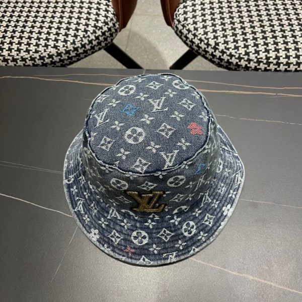 LV059 - Monogram Denim Bucket Hat Blue - Image 7