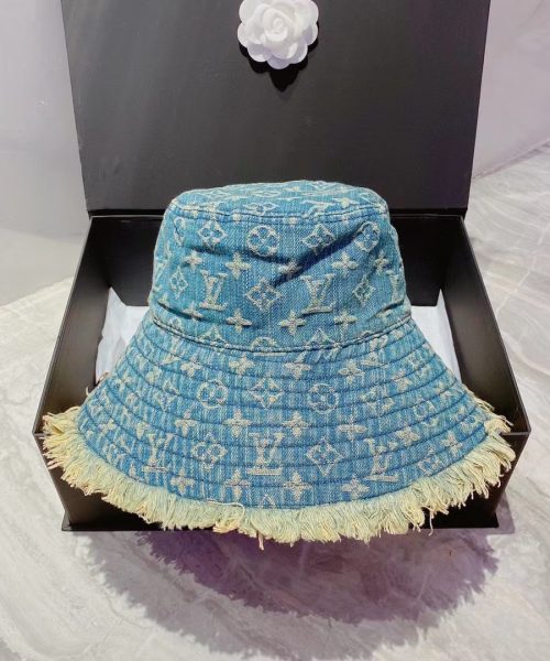 LV004 - Monogram Denim Bucket Hat Light Blue