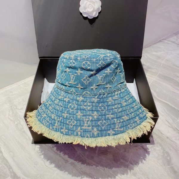 LV004 - Monogram Denim Bucket Hat Light Blue - Image 3