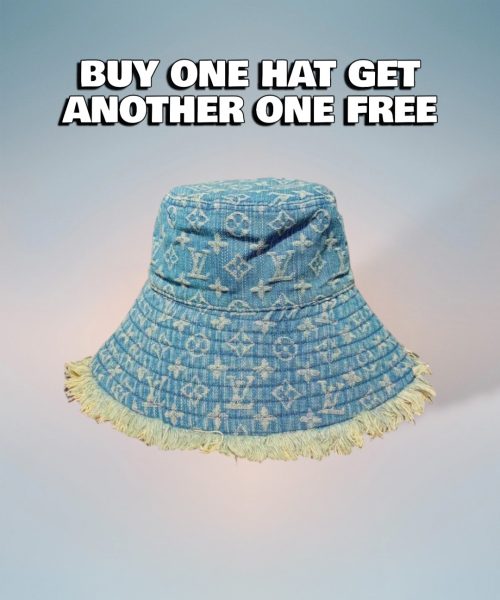 LV004 - Monogram Denim Bucket Hat Light Blue