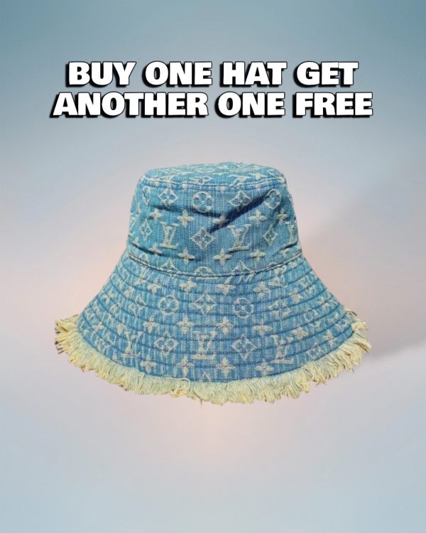 LV004 - Monogram Denim Bucket Hat Light Blue