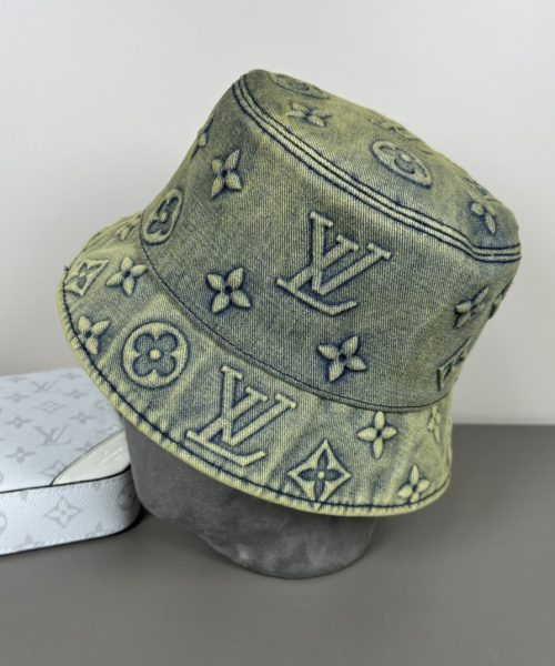 LV053 - Logo Denim Bucket Hat Moss Green