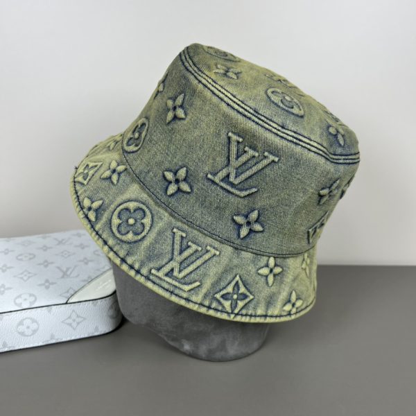 LV053 - Logo Denim Bucket Hat Moss Green - Image 4