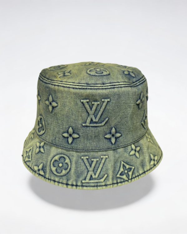 LV053 - Logo Denim Bucket Hat Moss Green - Image 2