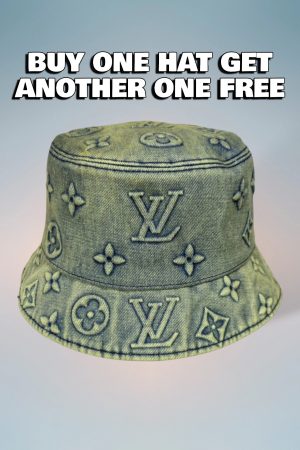 LV053 - Logo Denim Bucket Hat Moss Green