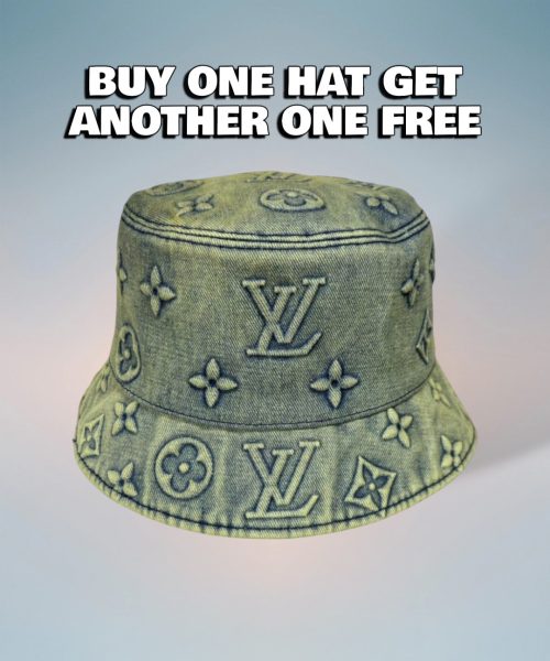 LV053 - Logo Denim Bucket Hat Moss Green