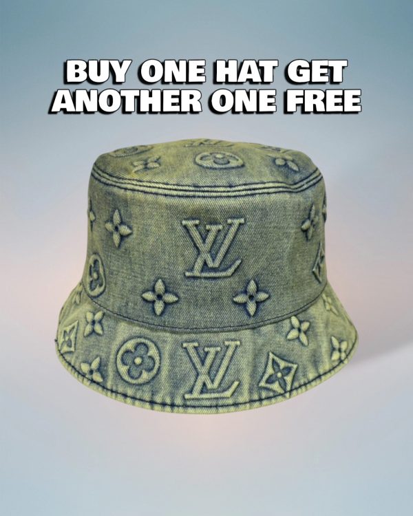 LV053 - Logo Denim Bucket Hat Moss Green