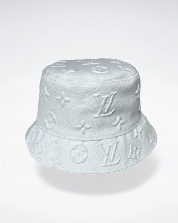 LV052 - Logo Denim Bucket Hat White - Image 2