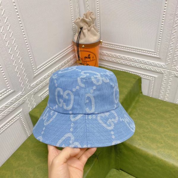 GC003 - Monogram Canvas Bucket Hat Blue - Image 3
