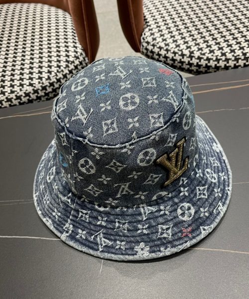 LV059 - Monogram Denim Bucket Hat Blue