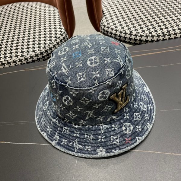LV059 - Monogram Denim Bucket Hat Blue - Image 6